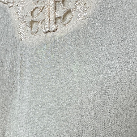 Sundance Women’s Boho Crochet Sheer Long Sleeve Blouse in Ivory Sz S - Picture 11 of 12